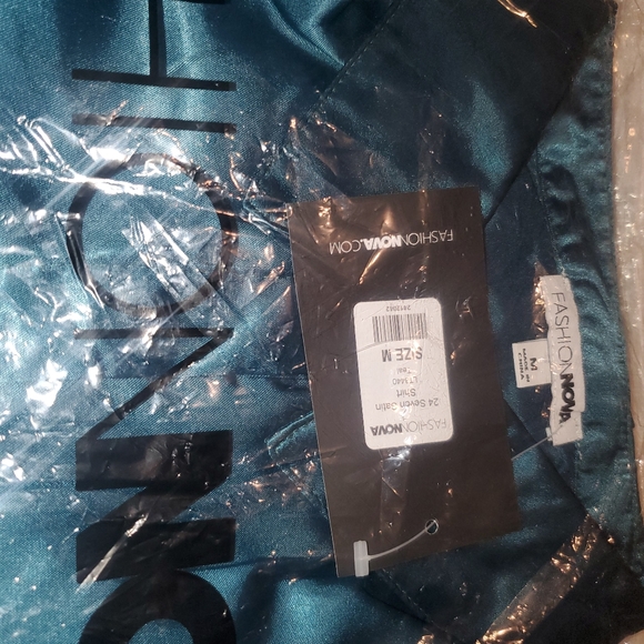 *SOLD* Fashion Nova 24Seven Satin Shirt - Picture 4 of 5